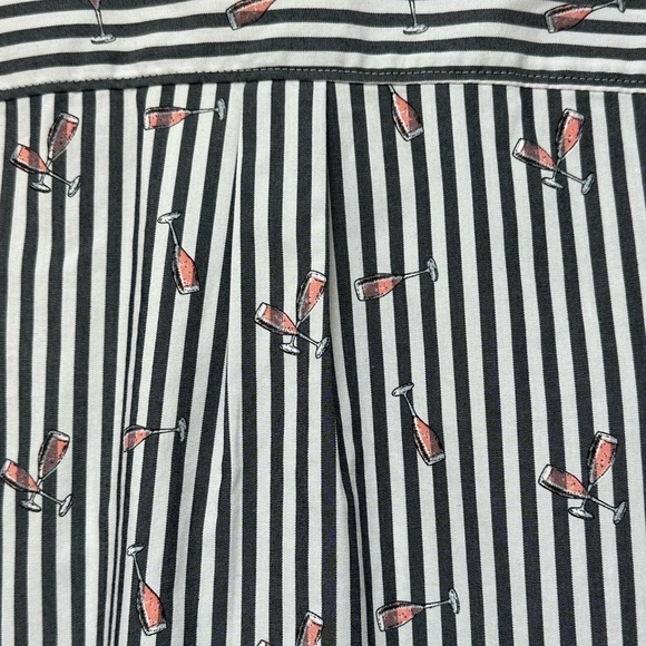 Champagne Flute Striped Button Down Quinn Boy Fit Wedding Shower Celebration - Picture 11 of 13